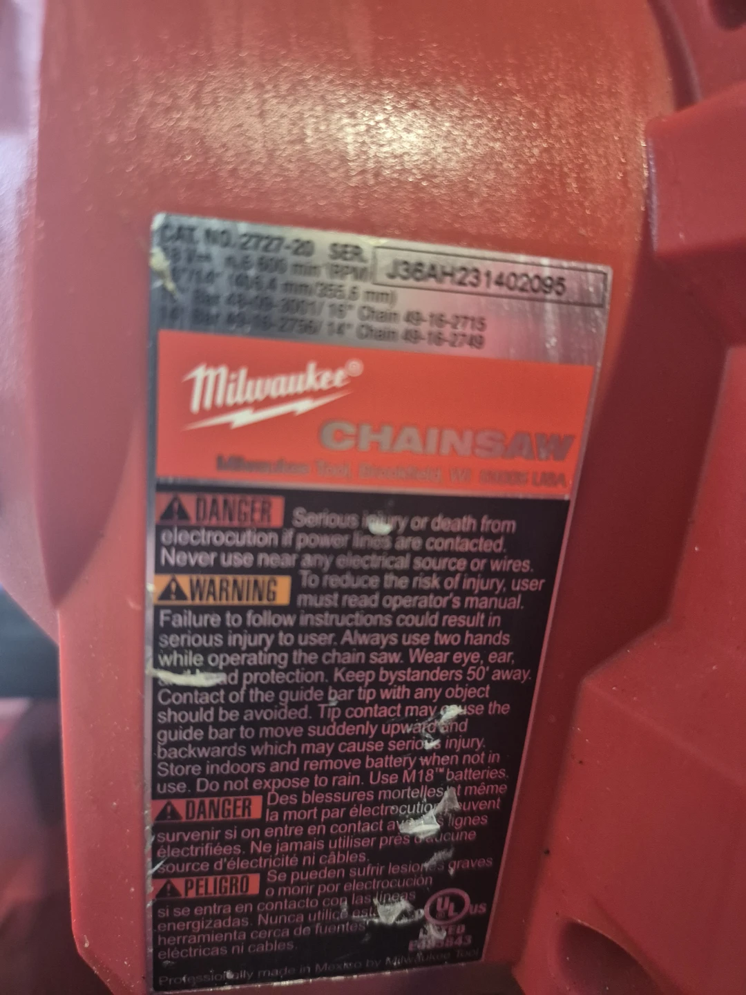 Milwaukee M18 FUEL Chainsaw - photo 2