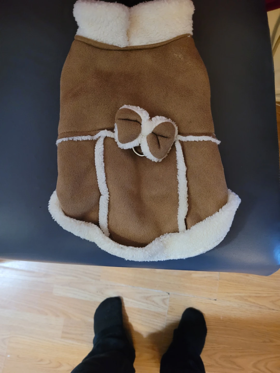 Brown Sherpa Lined Dog Jacket - Size M