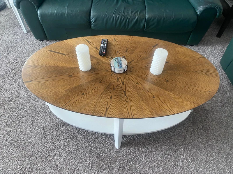 Oval Coffee Table with Lower Shelf - photo 2