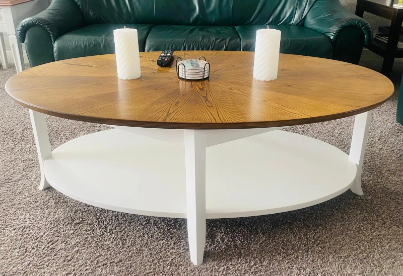 Oval Coffee Table with Lower Shelf - photo 3
