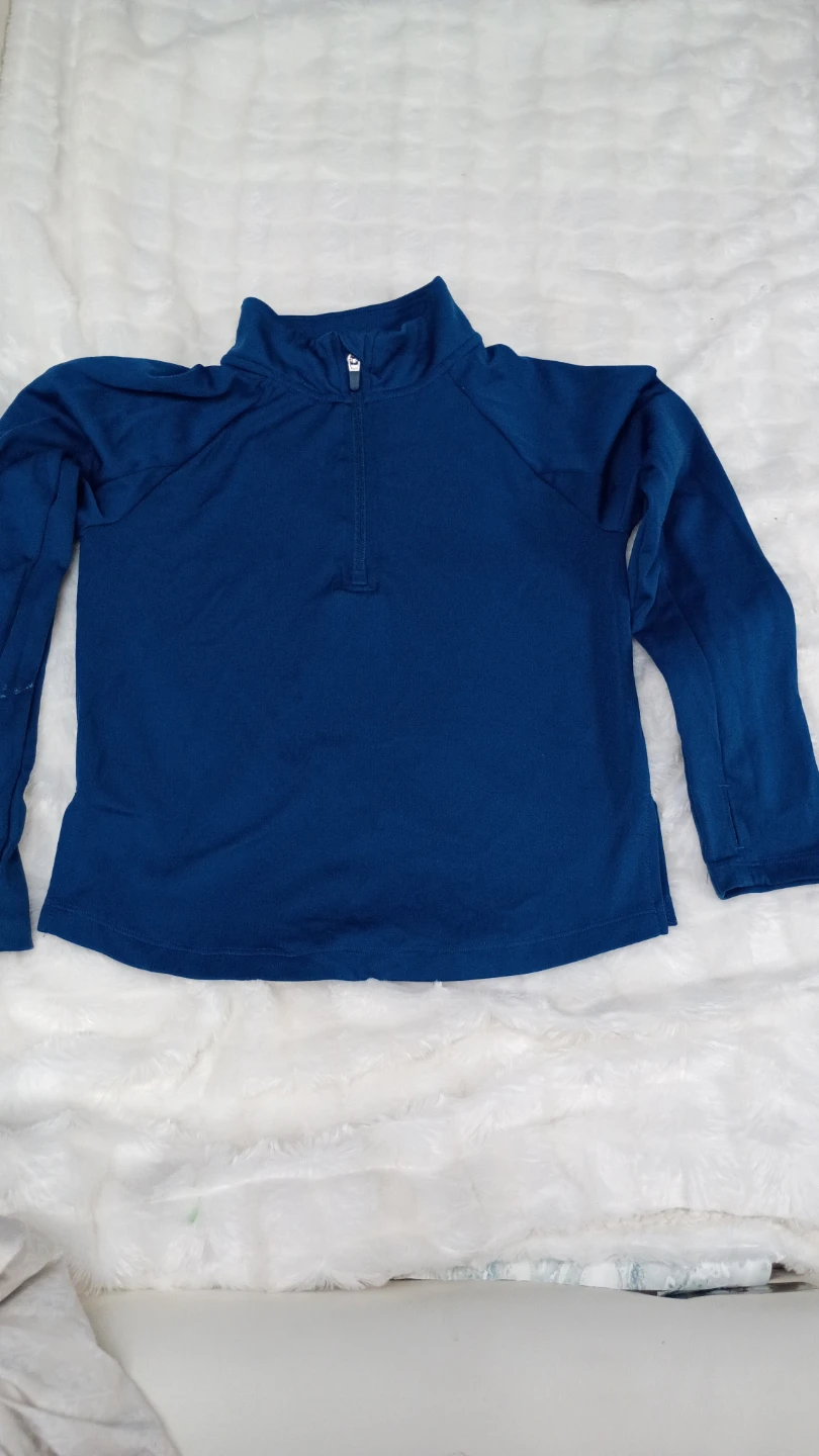 Blue Quarter Zip Long Sleeve Shirt