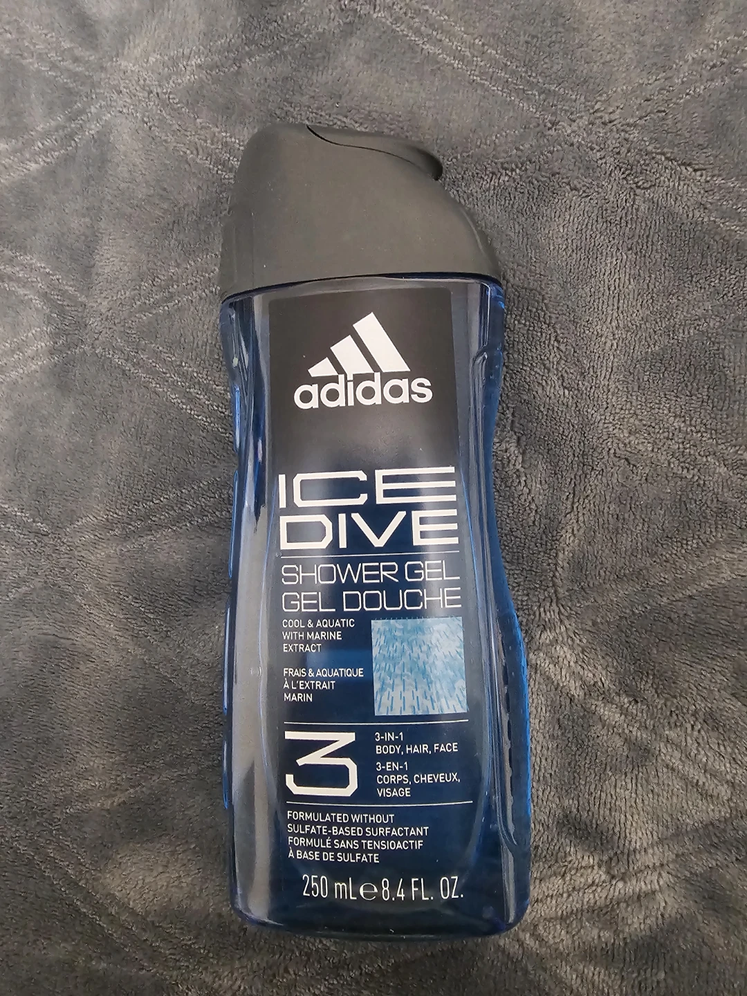 adidas ICE DIVE Shower Gel, 250 mL/8.4 fl. oz. MUST PU 05/14
