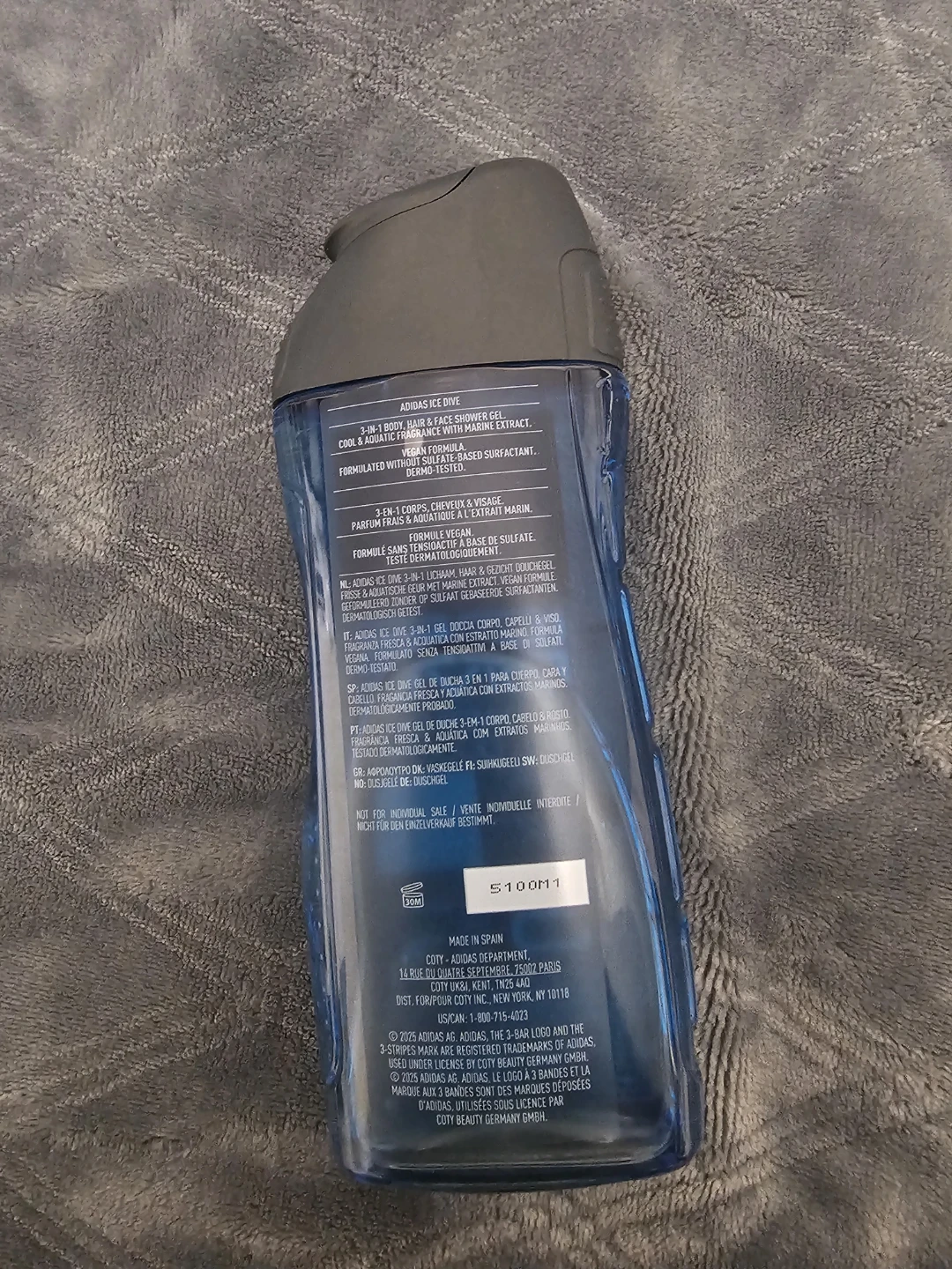 adidas ICE DIVE Shower Gel, 250 mL/8.4 fl. oz. MUST PU 05/14 - photo 2