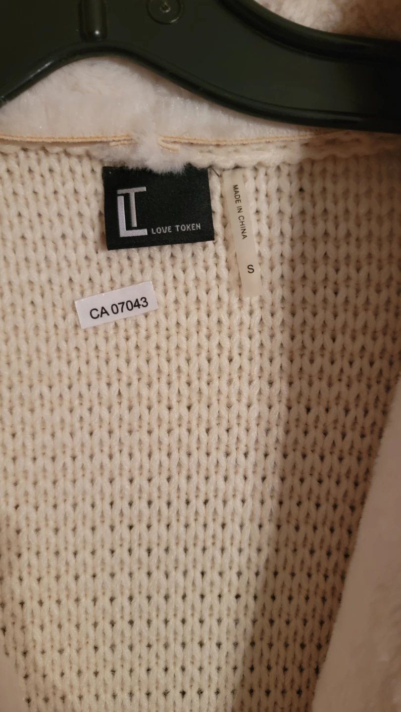 Love Token Cream Faux Shearling Lined Cardigan - photo 5
