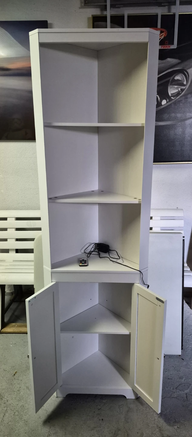 White Corner Shelf with LED Lights - photo 4
