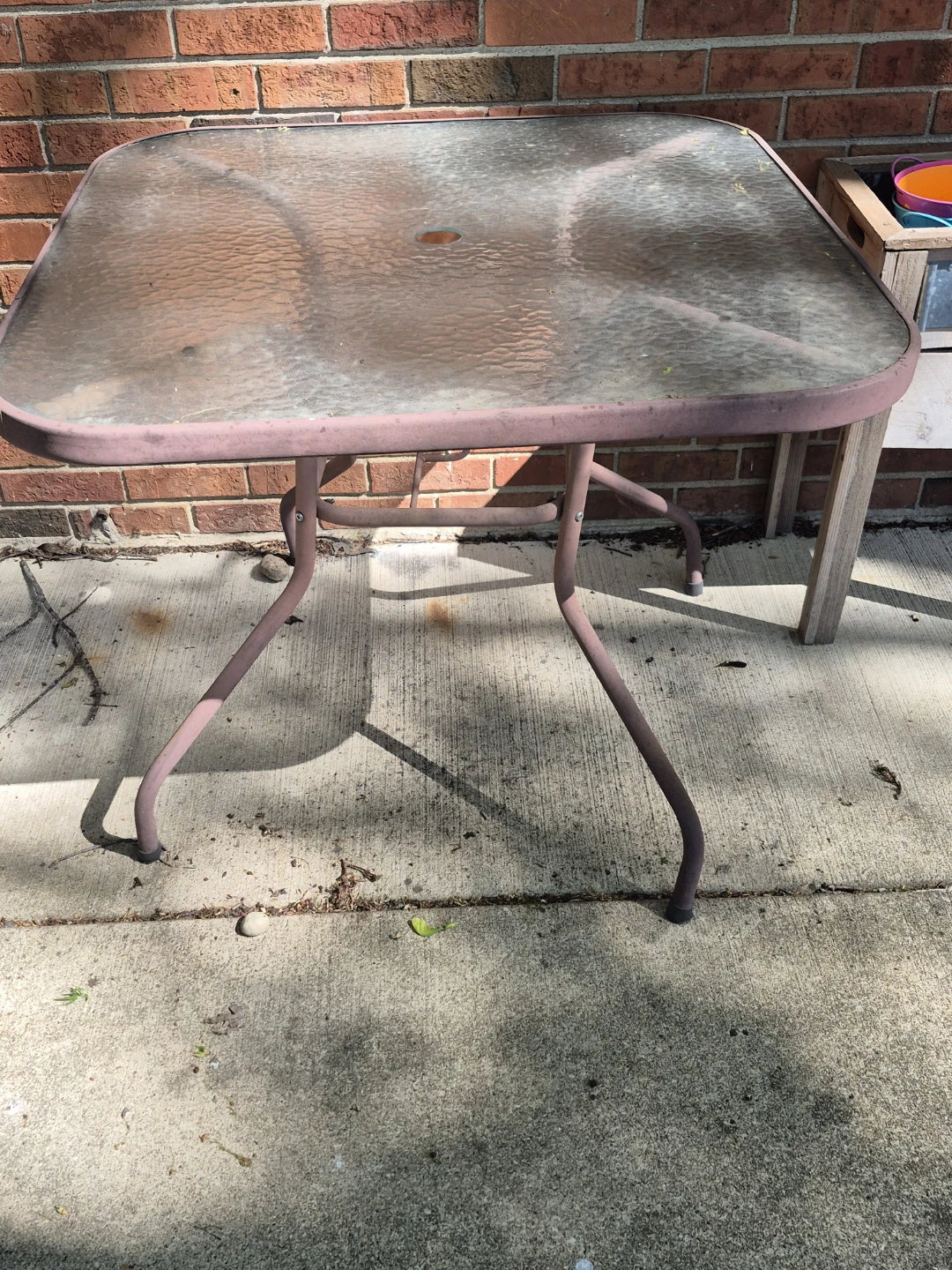 Square Glass Top Patio Table - photo 2