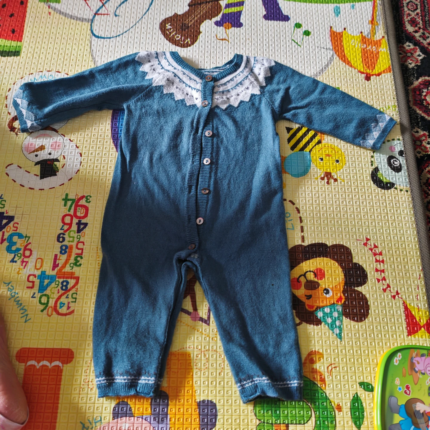 Absorba Baby Blue Knit Onesie 6M - photo 2