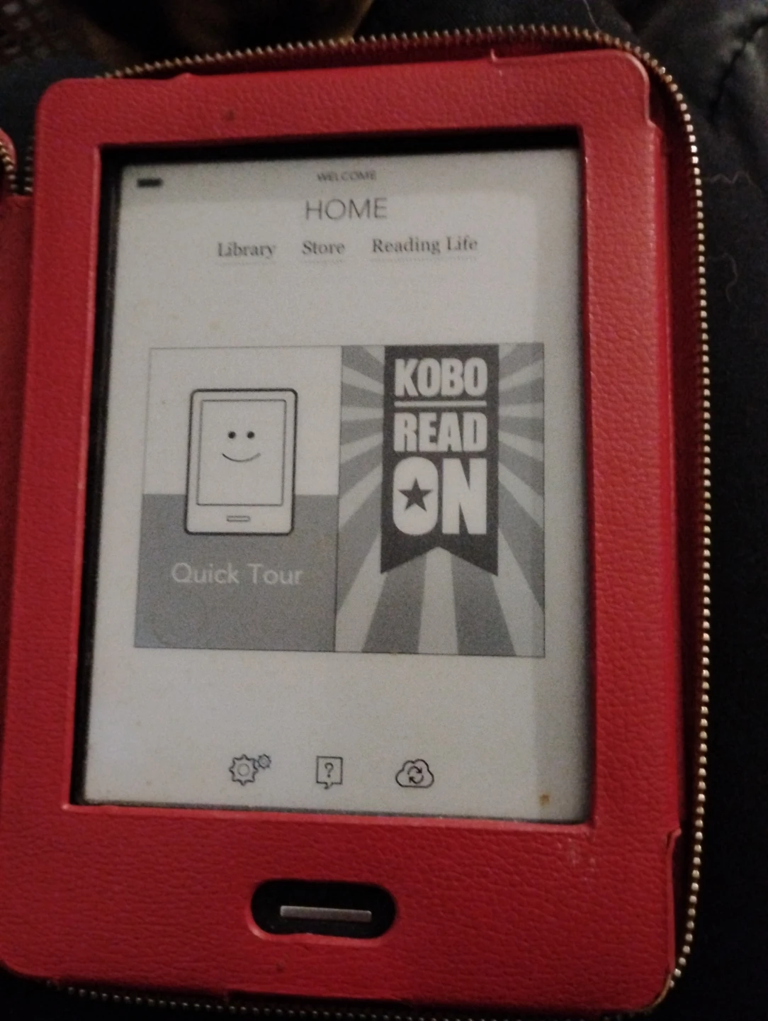 Kobo eReader with Red Case