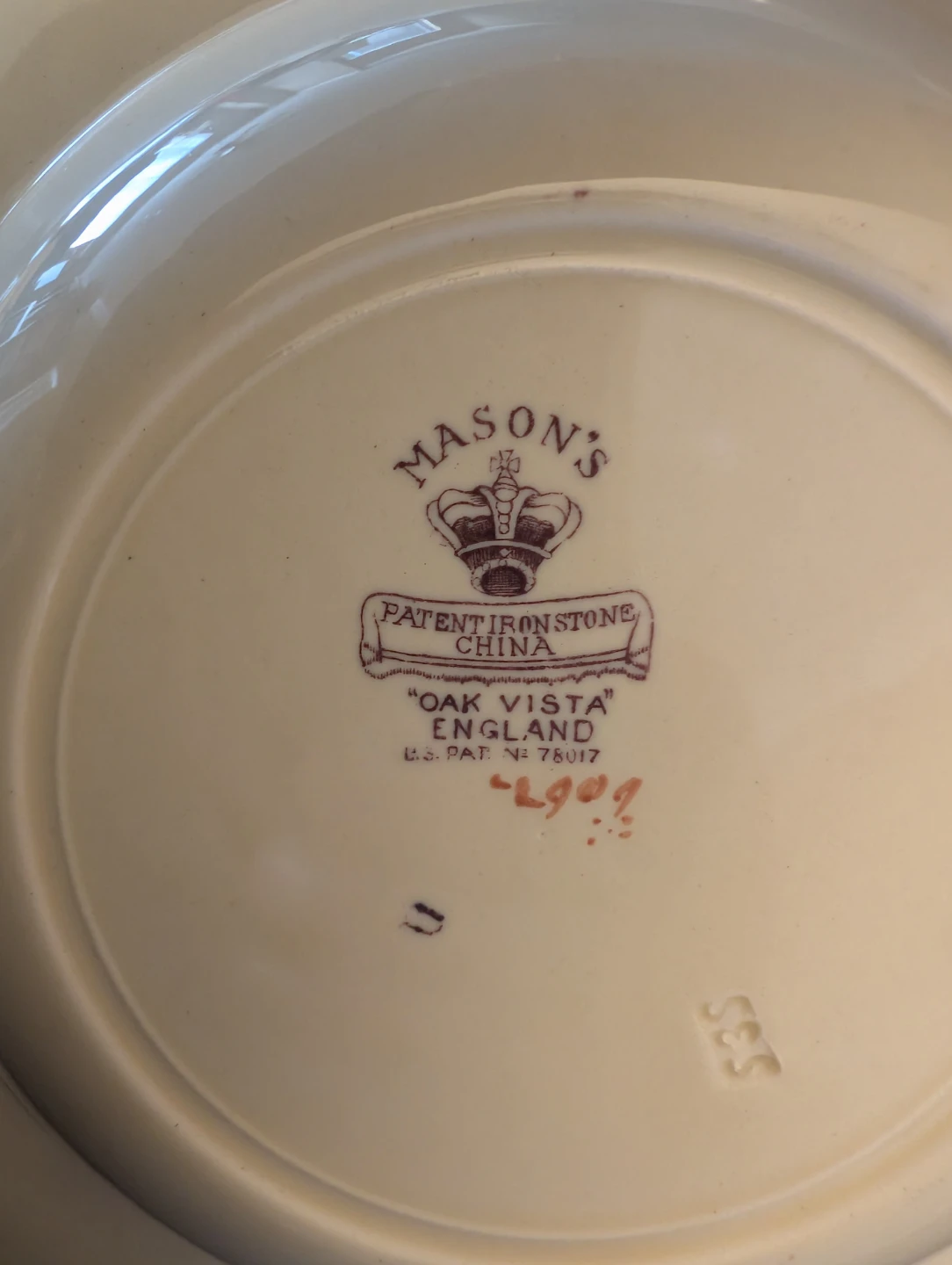 Mason's "Oak Vista" Patent Ironstone China Plate