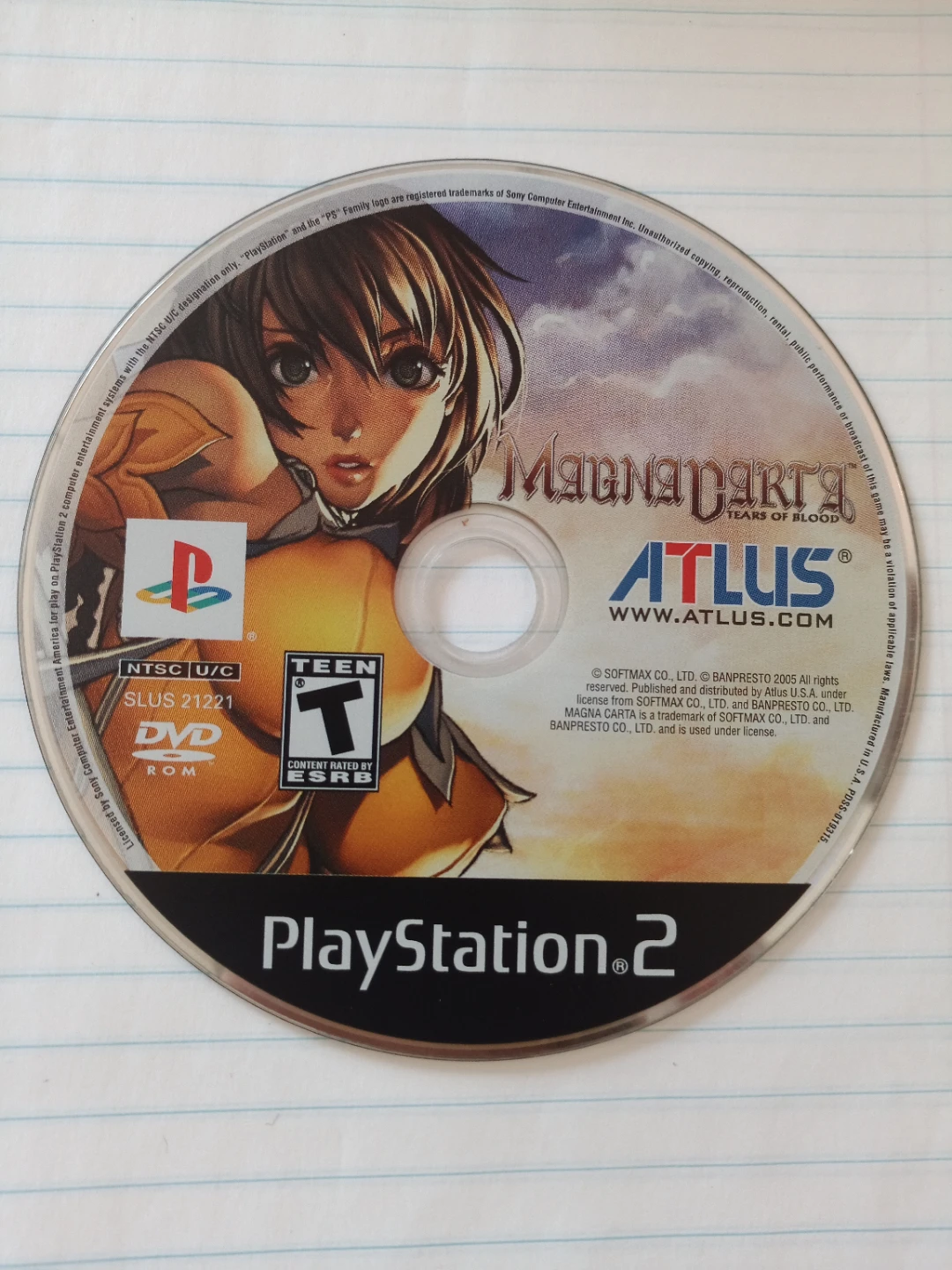 Magna Carta: Tears of Blood PlayStation 2 Game Disc