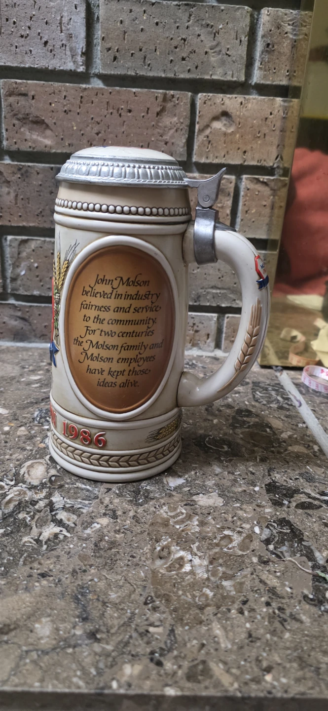 Molson 1786-1986 Commemorative Stein - photo 3