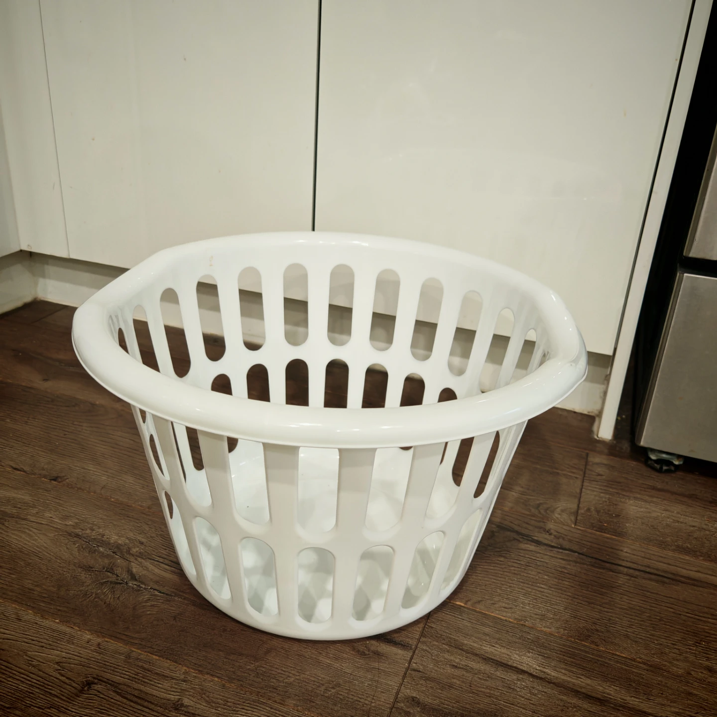 White Plastic Laundry Basket