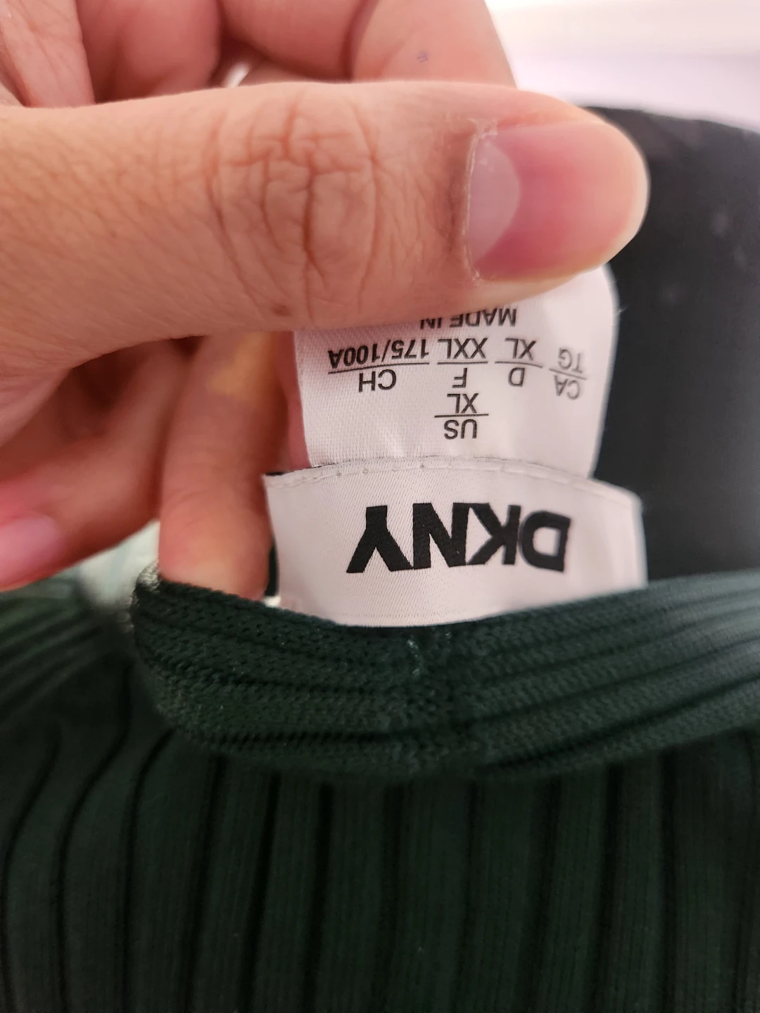 DKNY Green Ribbed Knit Dress with Cutout Detail - Size XL - photo 4