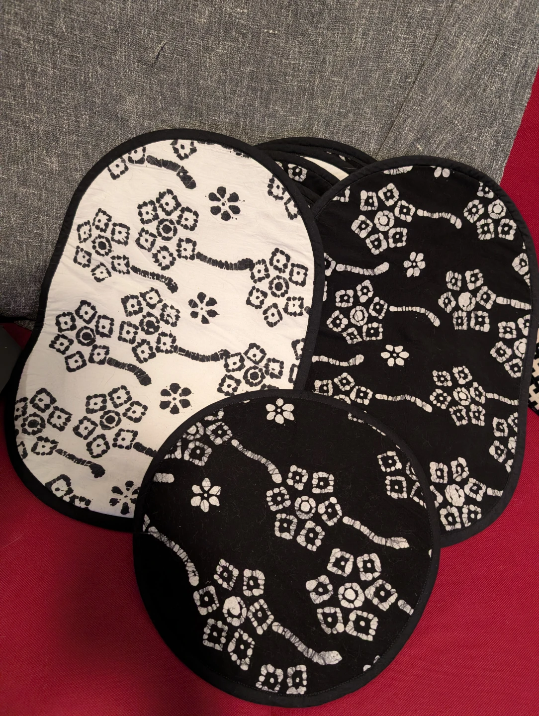 Handmade Reversible Floral Fabric Placemats (Set of 10)