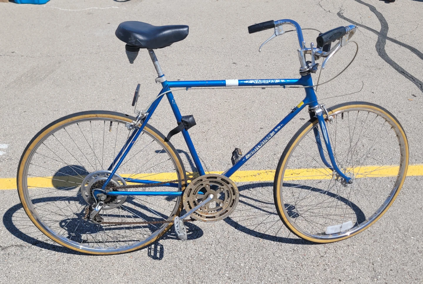 Vintage Blue Schwinn Varsity 10-Speed Road Bike