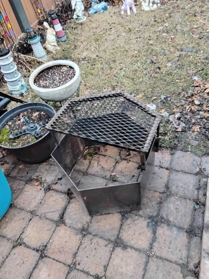 Hexagonal Fire Pit with Grill Grate