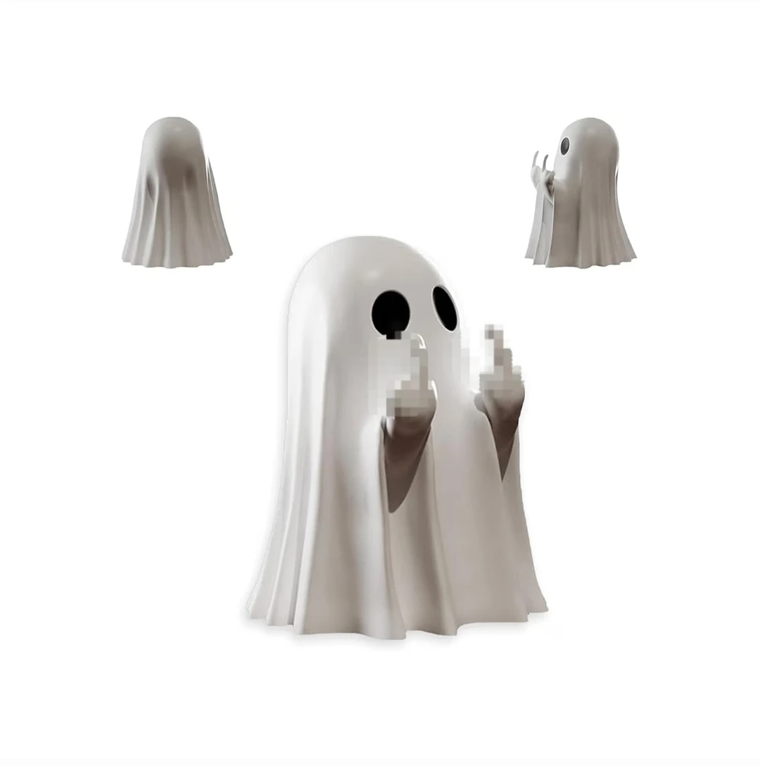 Funny Ghost Middle Finger Figurine Resin Desk Decor Gift