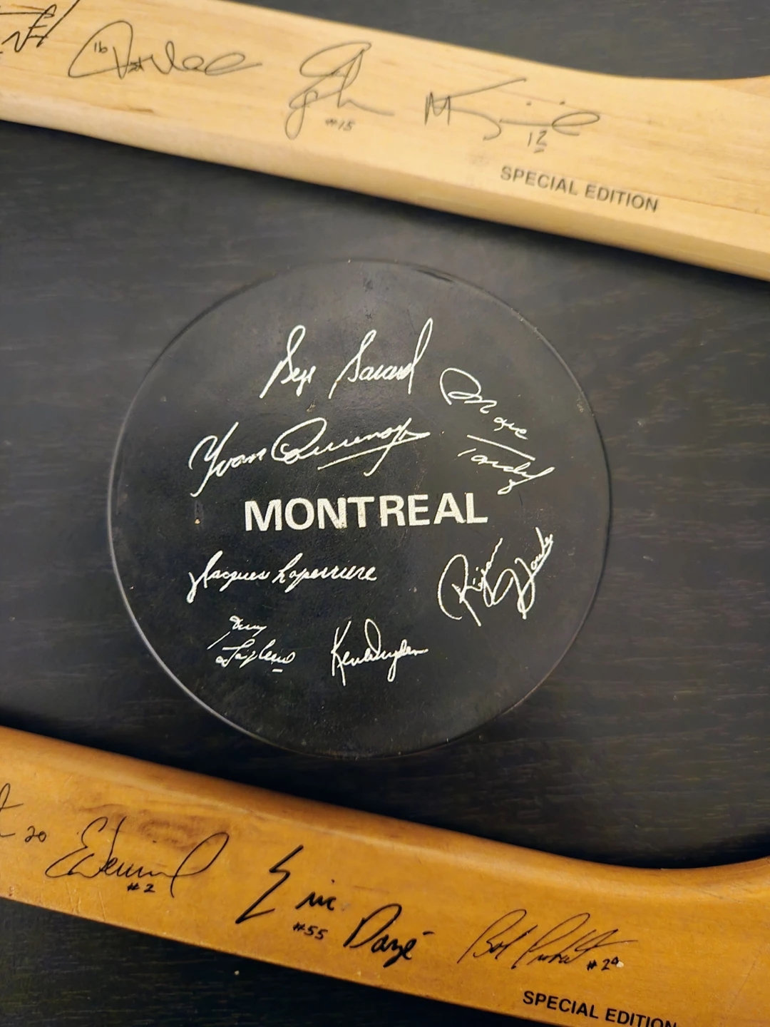 Vintage 1972 Canadiens Puck-Dryden, Lafleur,  Sticks, Schedule - photo 3
