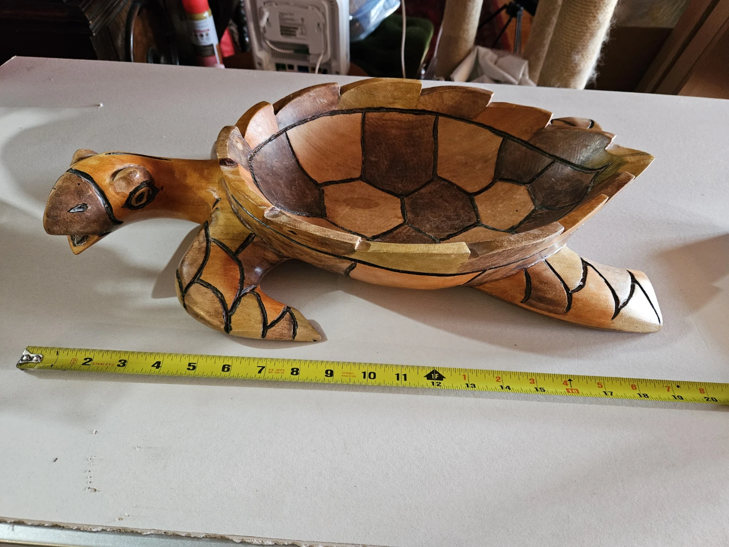 Wooden Carved Turtle Bowl