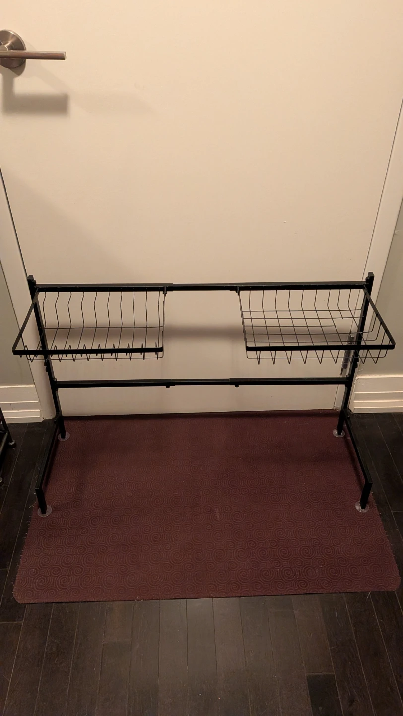 Black Metal 2-Tier Dish Drying Rack