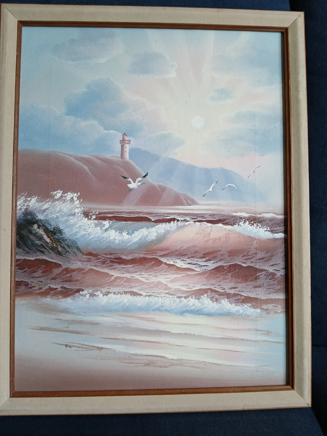 Title: A coastal seascape original painting.