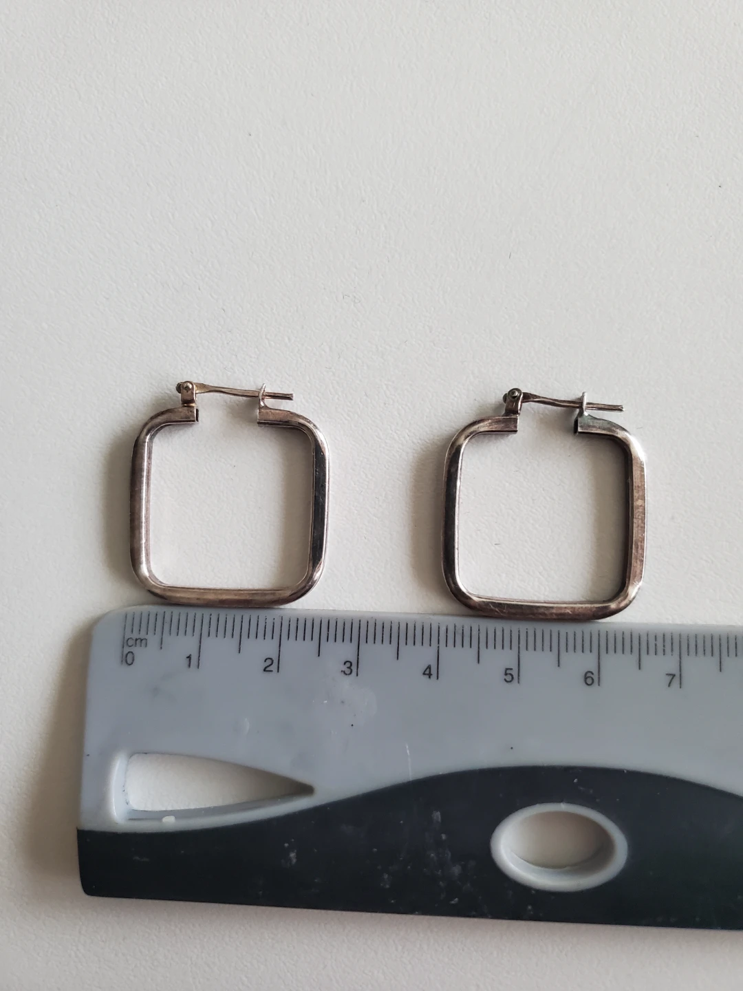 Silver Square Hoop Earrings