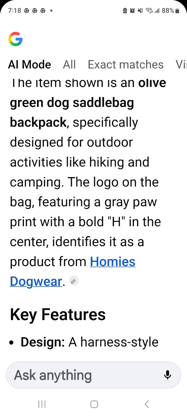 Homies Dogwear Olive Green Saddlebag Backpack - photo 4