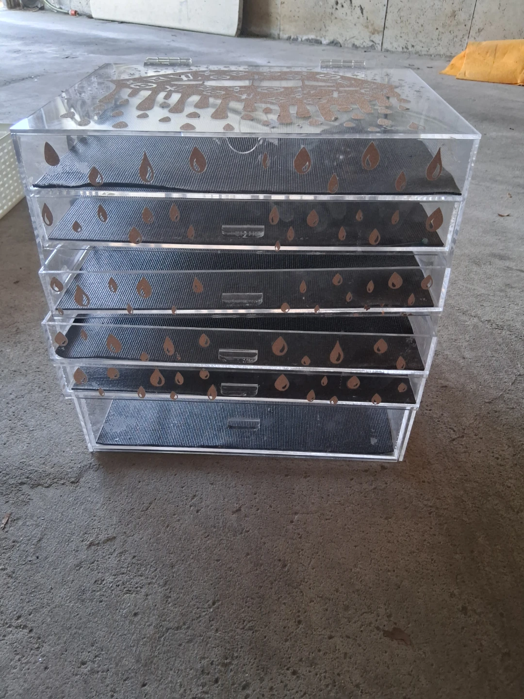 Clear Acrylic 4-Drawer Organizer with LV Lips Design