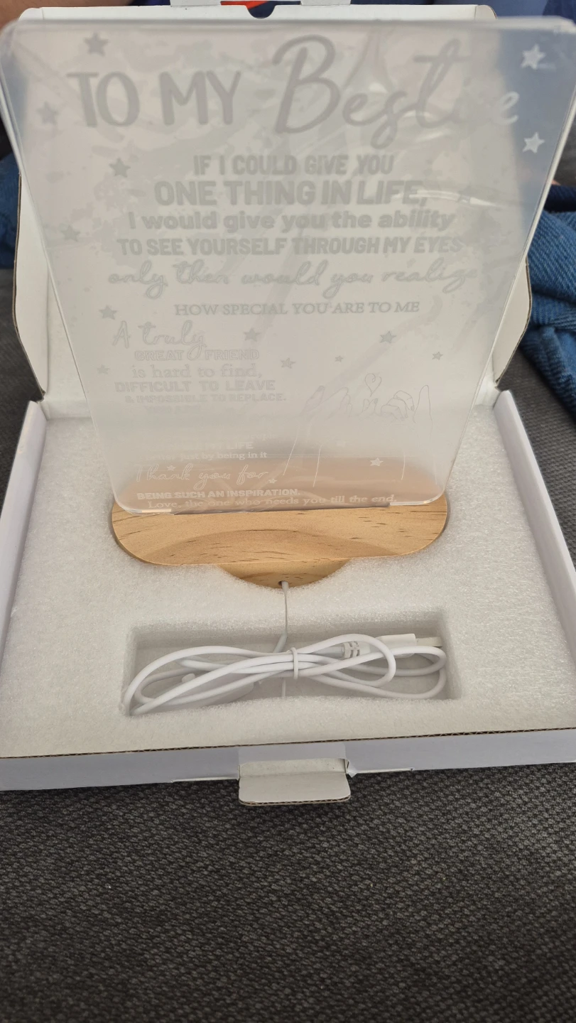 LED Light Lamp for Bestie with Wooden Base - photo 3