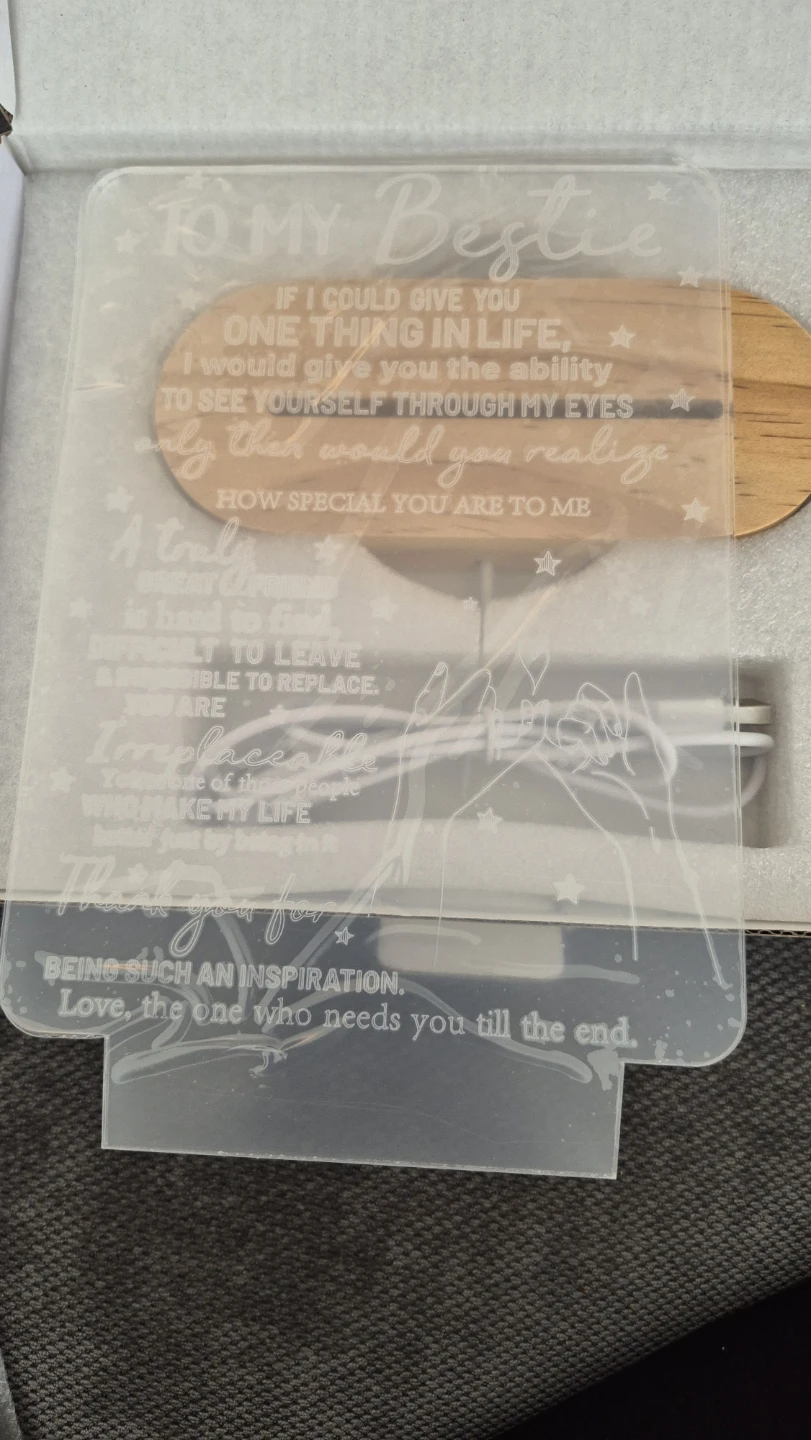 LED Light Lamp for Bestie with Wooden Base - photo 4