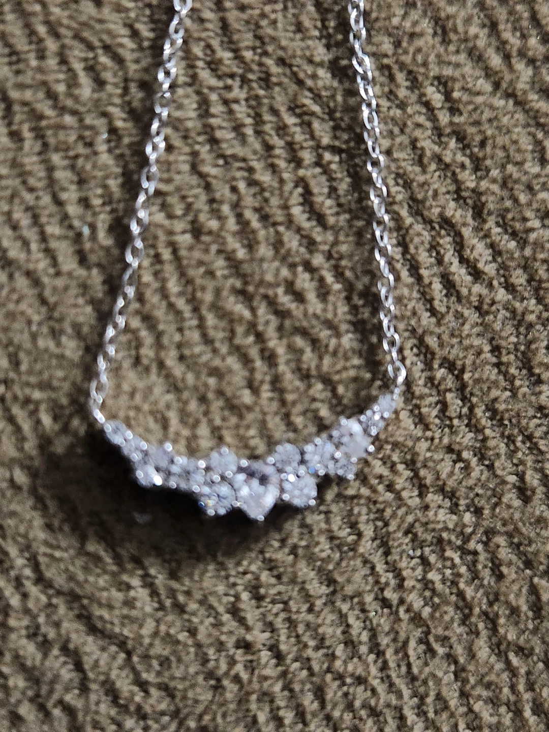 Ann Louise Diamond Cluster Necklace in 10K White Gold