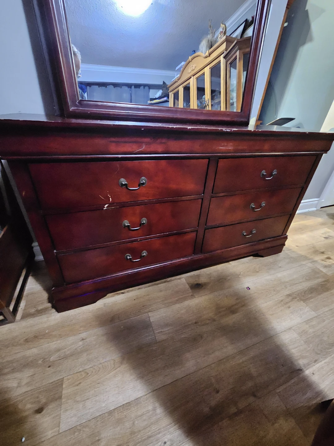 Wooden Dresser with Mirror