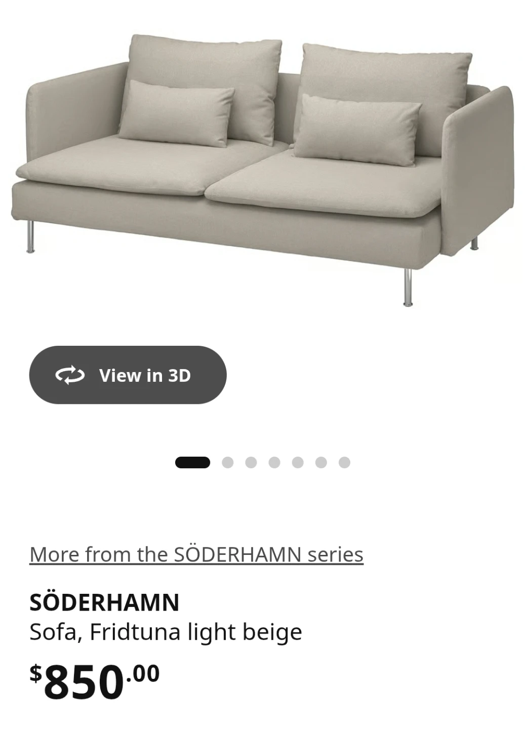 IKEA SÖDERHAMN Sofa – Modern Beige, Good Condition - photo 5