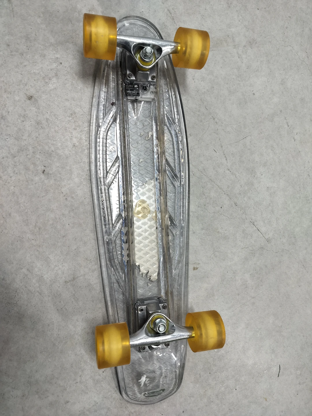Clear Skateboard with Yellow Wheels - photo 2