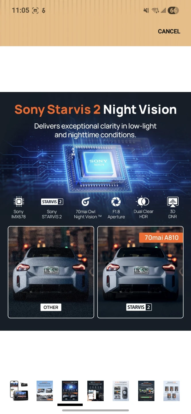 70mai 4K HDR Dash Cam A810 - photo 3