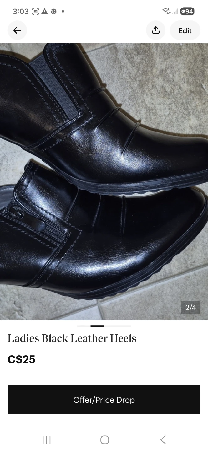 GB Ladies Black Leather Heels - photo 2