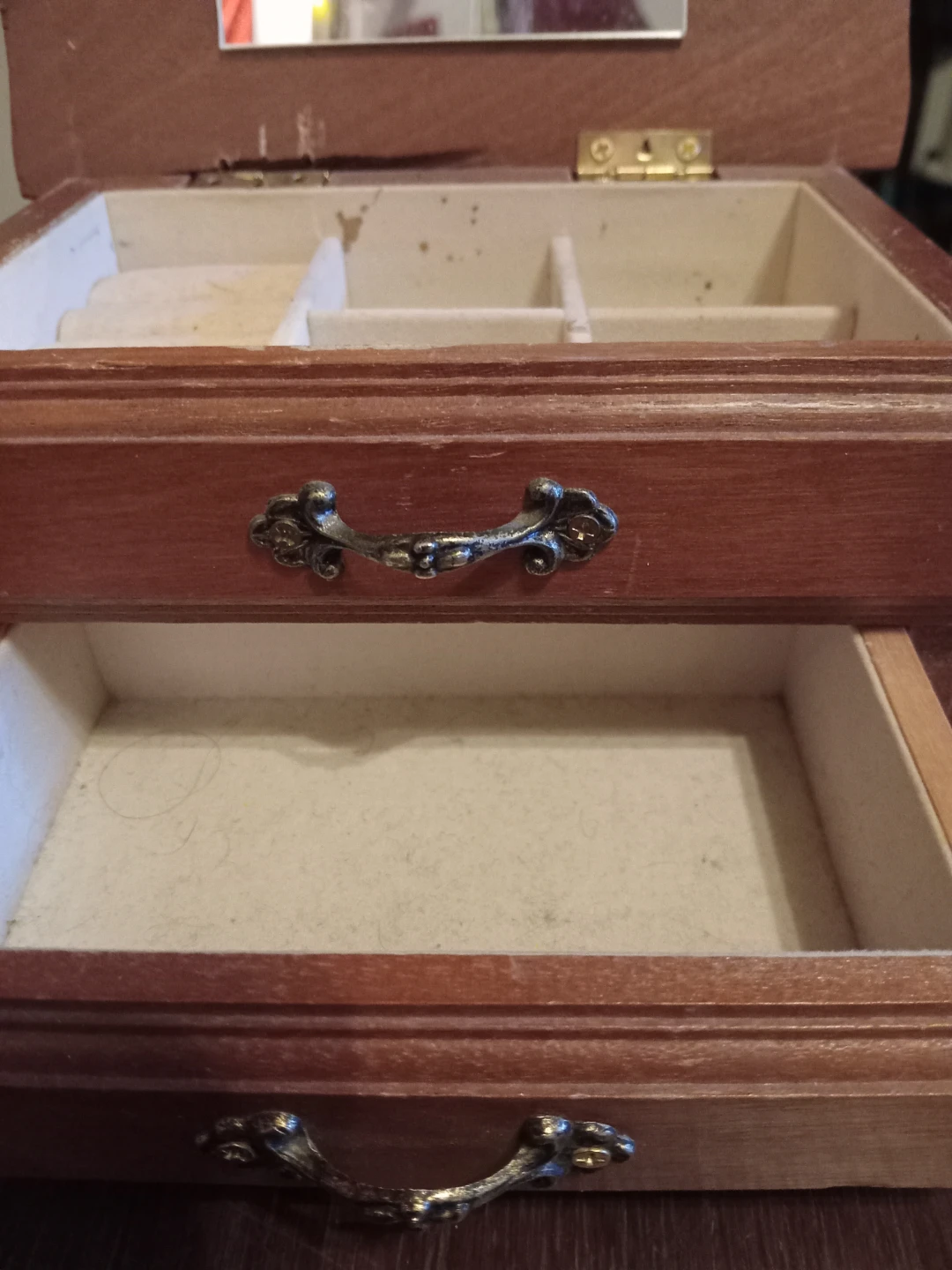 Vintage Wooden Jewelry Box with 2 Drawers - photo 4