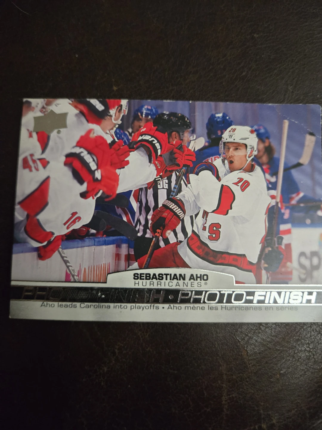Sebastian Aho Hurricanes Photo-Finish Hockey Card
