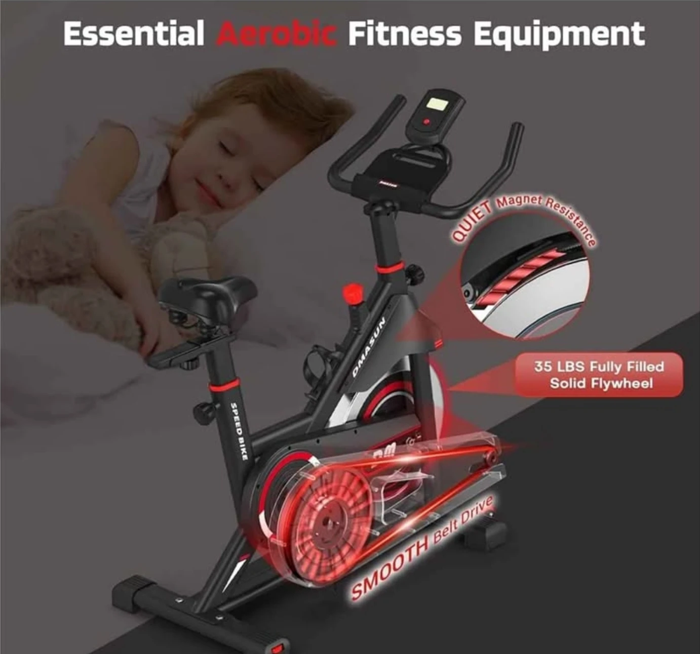 Exercise Stationary Bike Spinning Speed Bike Workout Equipment - photo 3