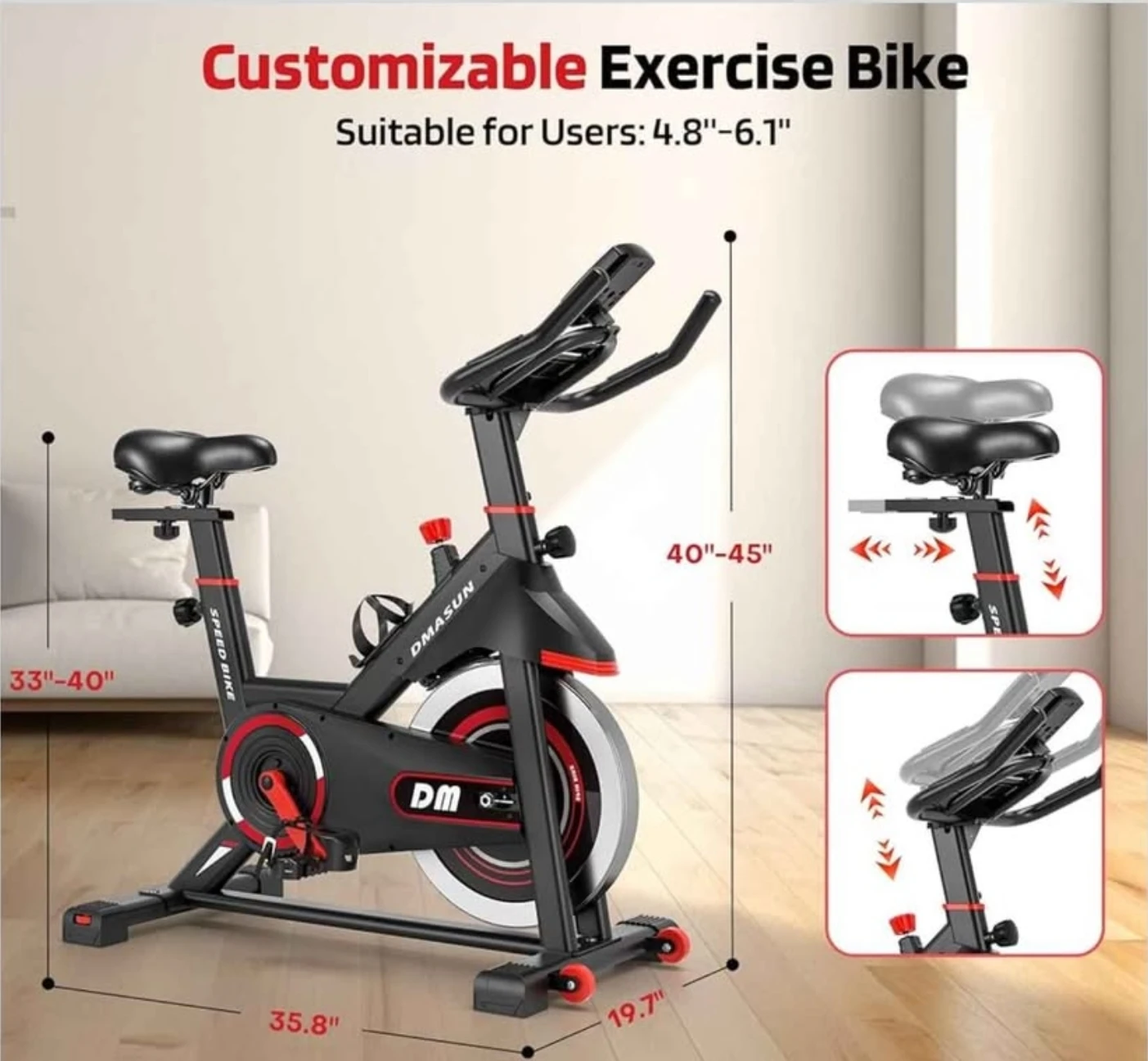 Exercise Stationary Bike Spinning Speed Bike Workout Equipment - photo 5