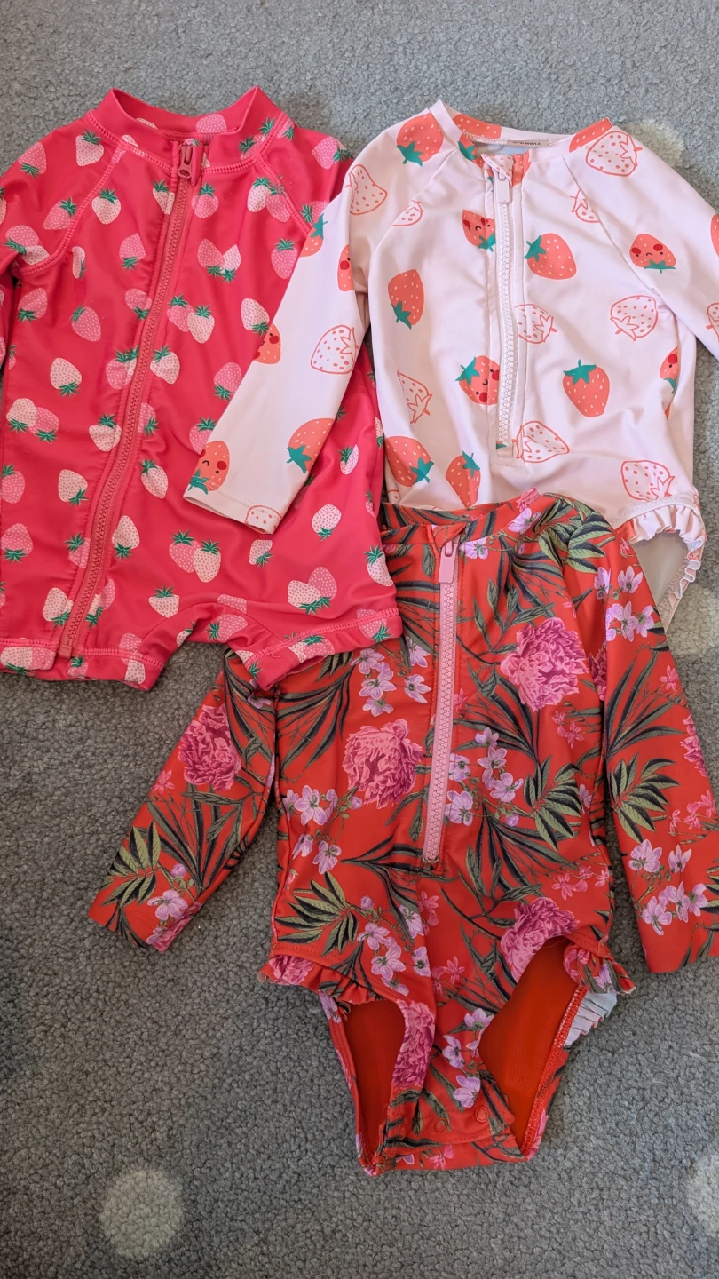 Baby Girls Rash Guard Swimsuits