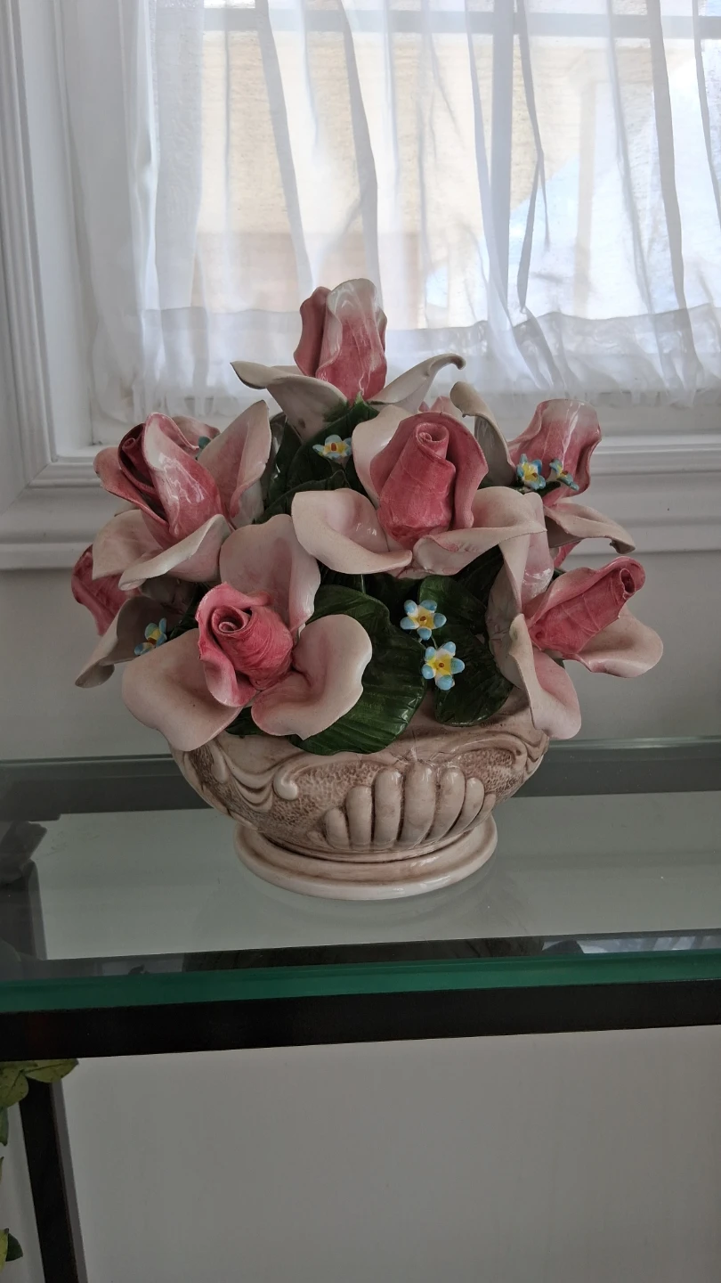 Italian Capodimonte Porcelain Flower Arrangement