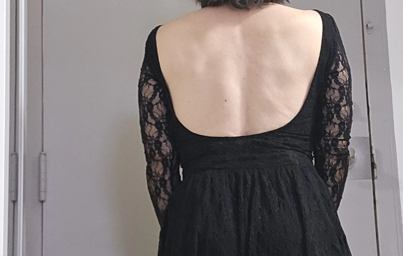 Black Lace Dress with Long Sleeves - photo 2