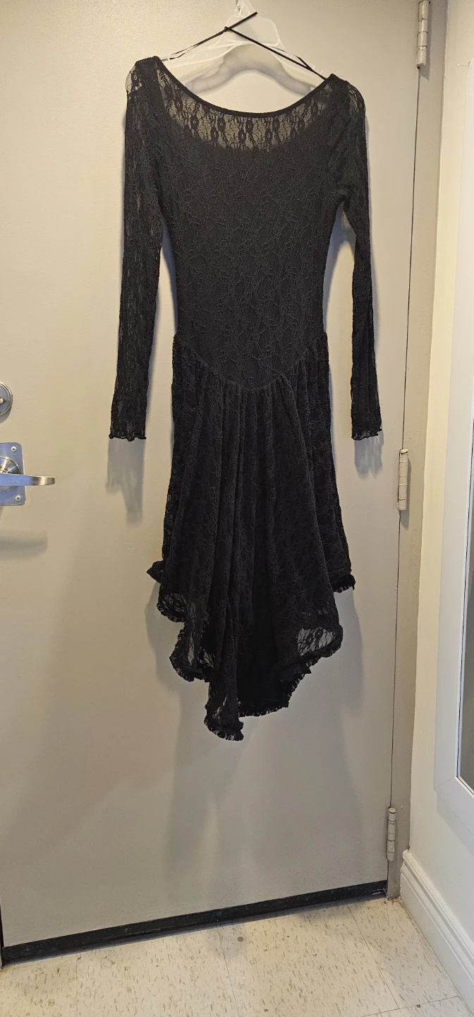 Black Lace Dress with Long Sleeves - photo 5