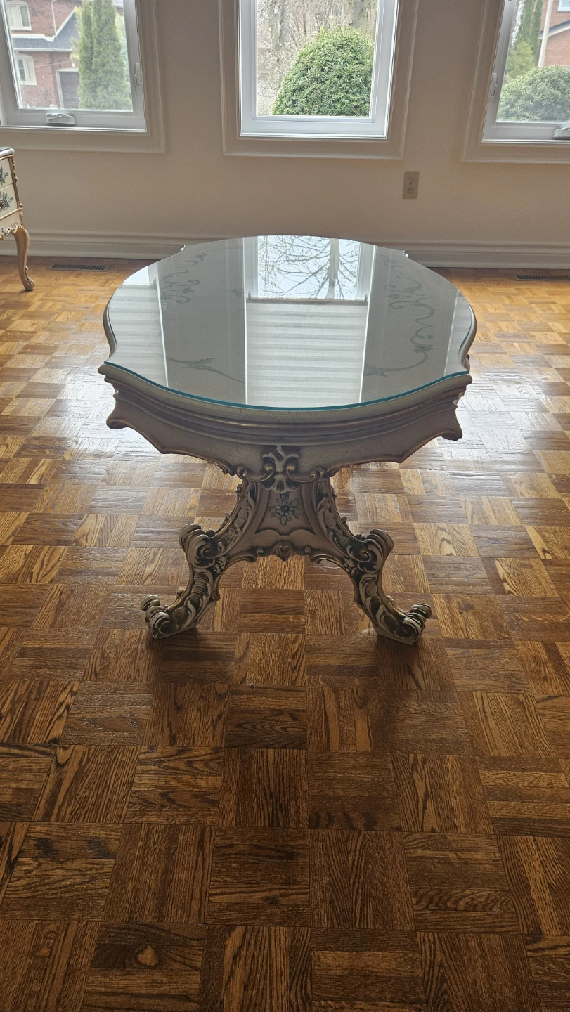 Vintage Floral End Table with Drawer