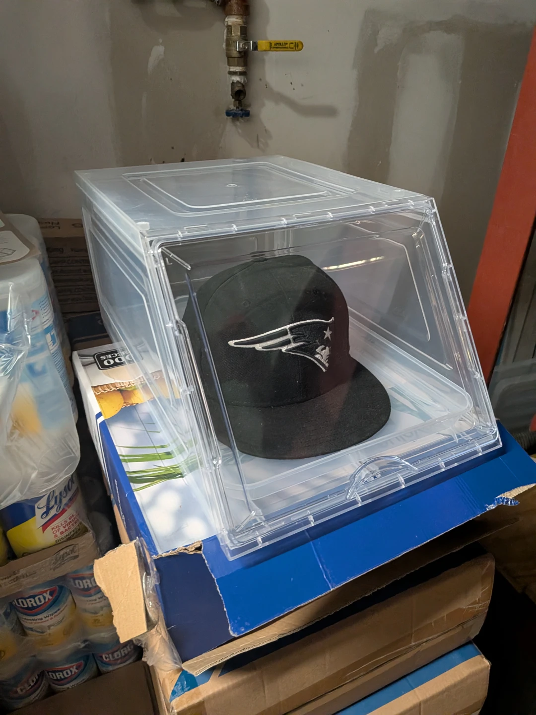 Clear Drop Front Hat Box Storage Container 🌱