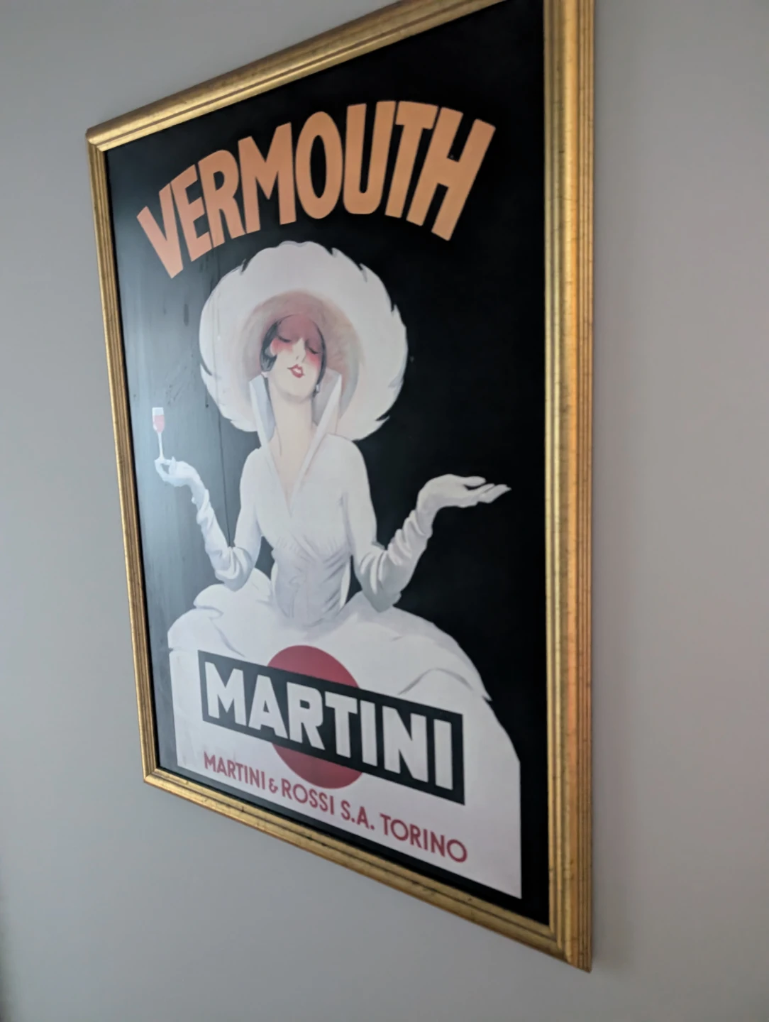 Framed Martini & Rossi Vermouth Vintage Poster - photo 2