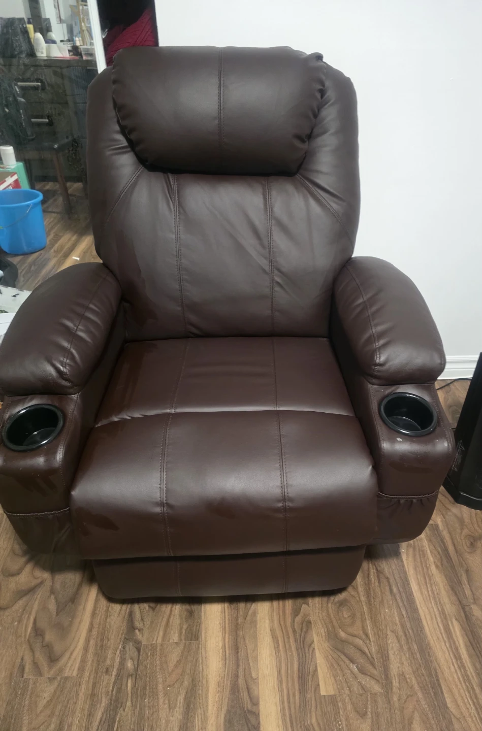 Brown Recliner Chair with Cup Holders