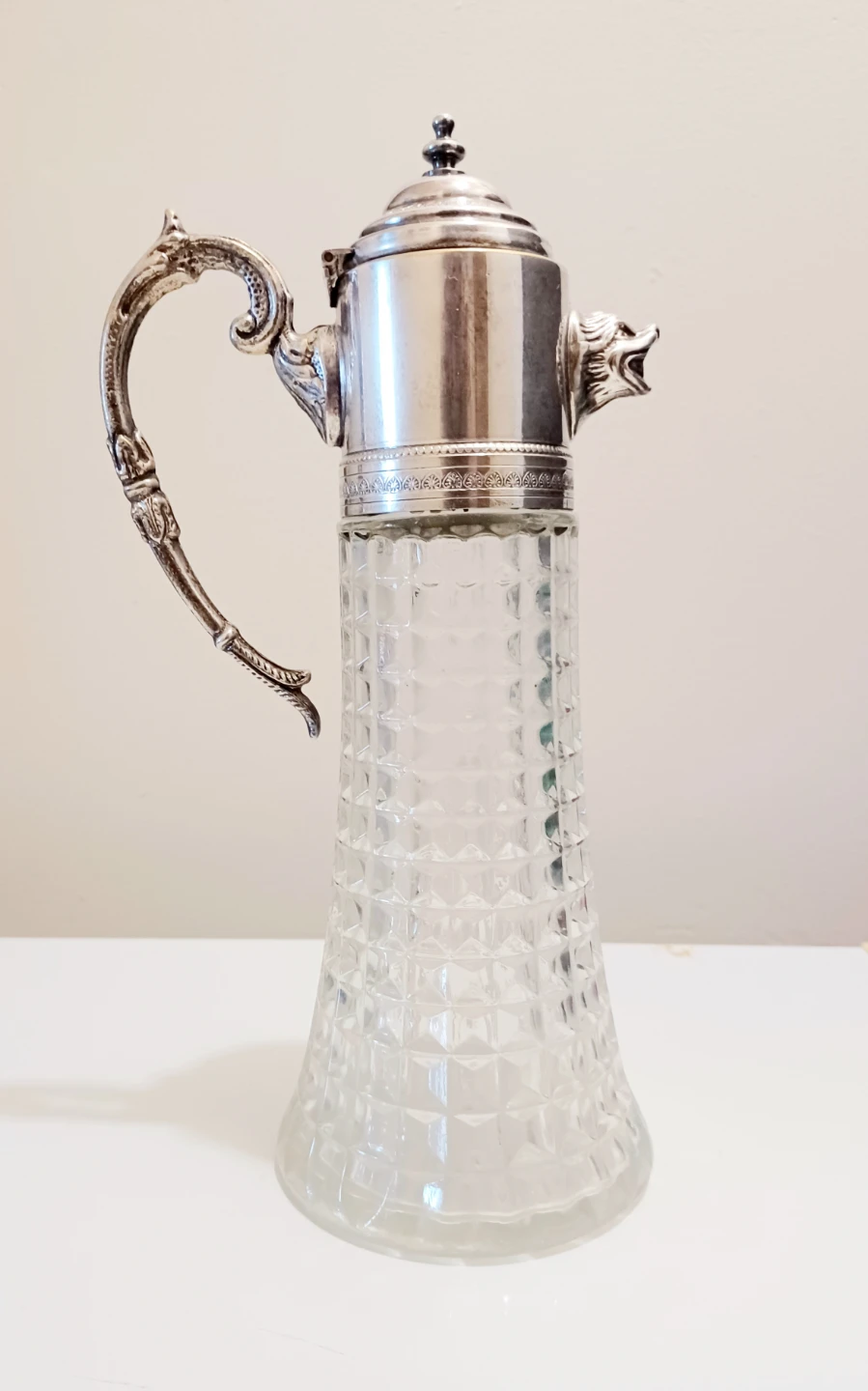 Antique 1800s Italian Bear Head Claret Decanter - photo 2