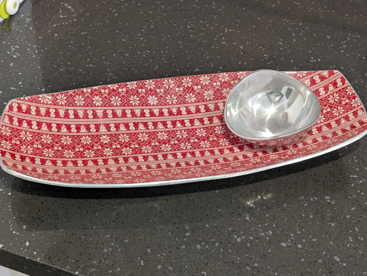 Homesense Christmas Pattern Chip and Dip Platter